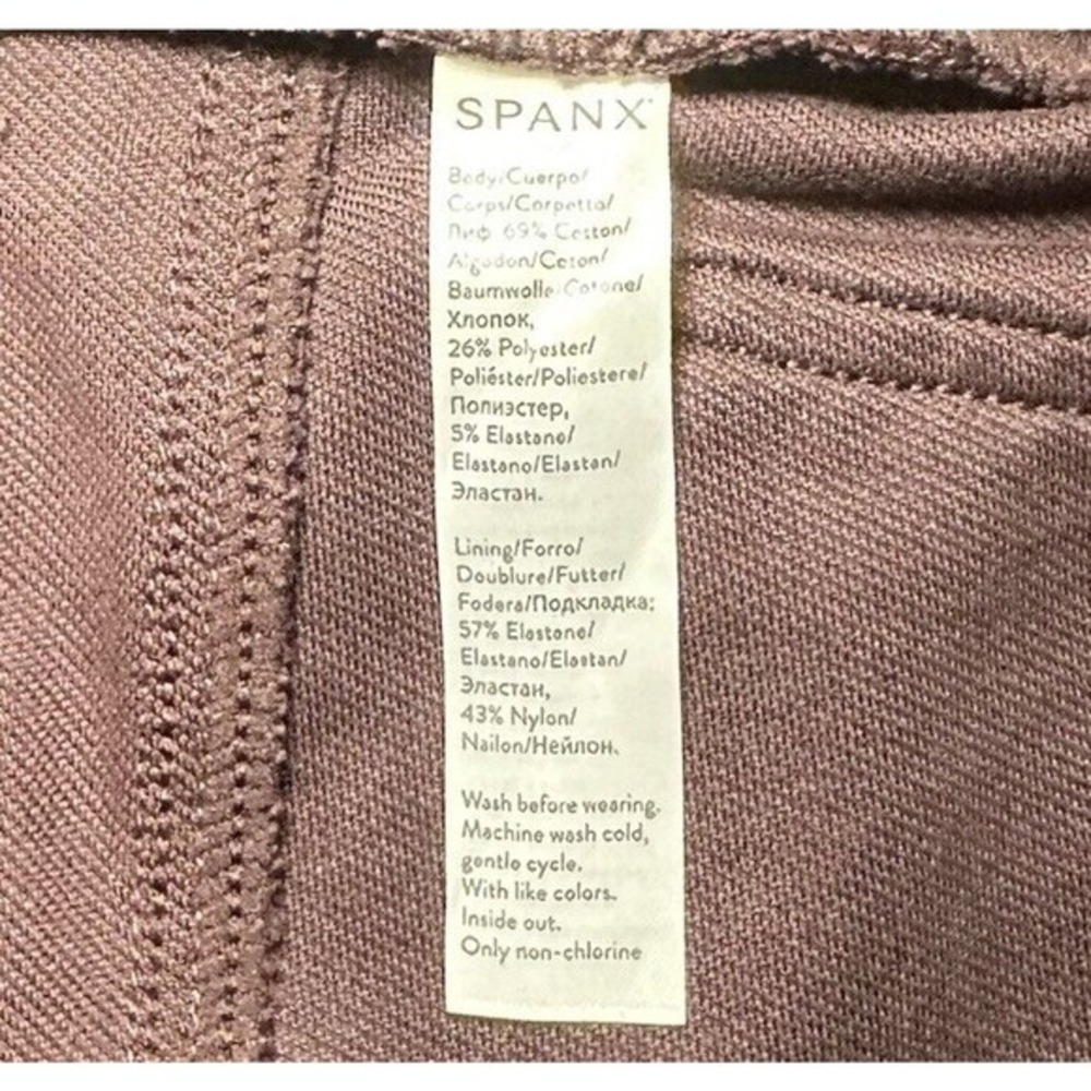 Spanx Jean-ish Leggings Women Size L Crop Ankle Twill Burgundy Slimming Seamless - Picture 10 of 13
